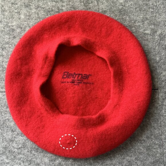 Red Wool Beret Hat Vintage Betmar - Picture 10 of 16